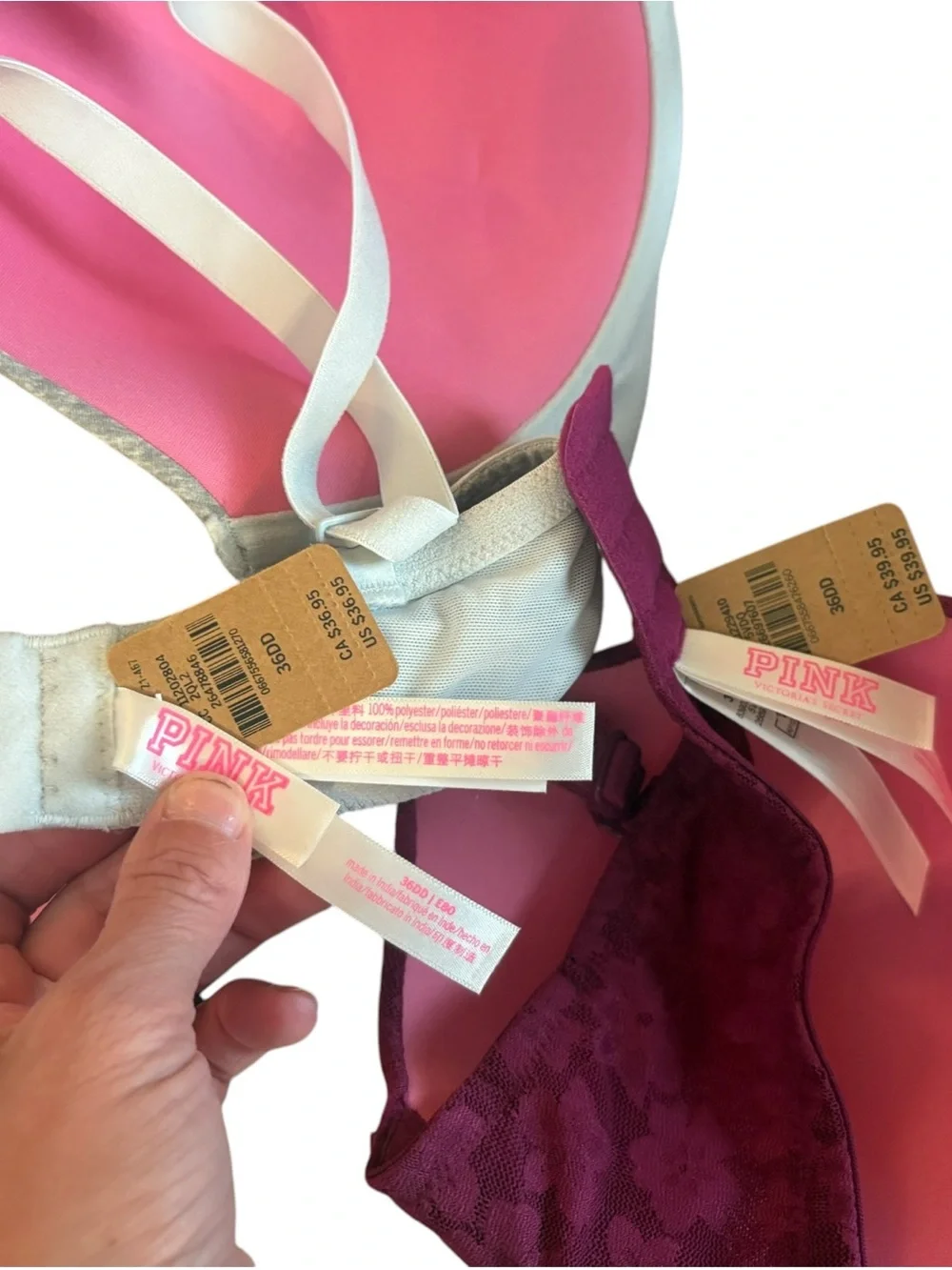 PINK Victoria's Secret Wear Everywhere T Shirt Bra Lightly Lined Bundle 36DD NEW
